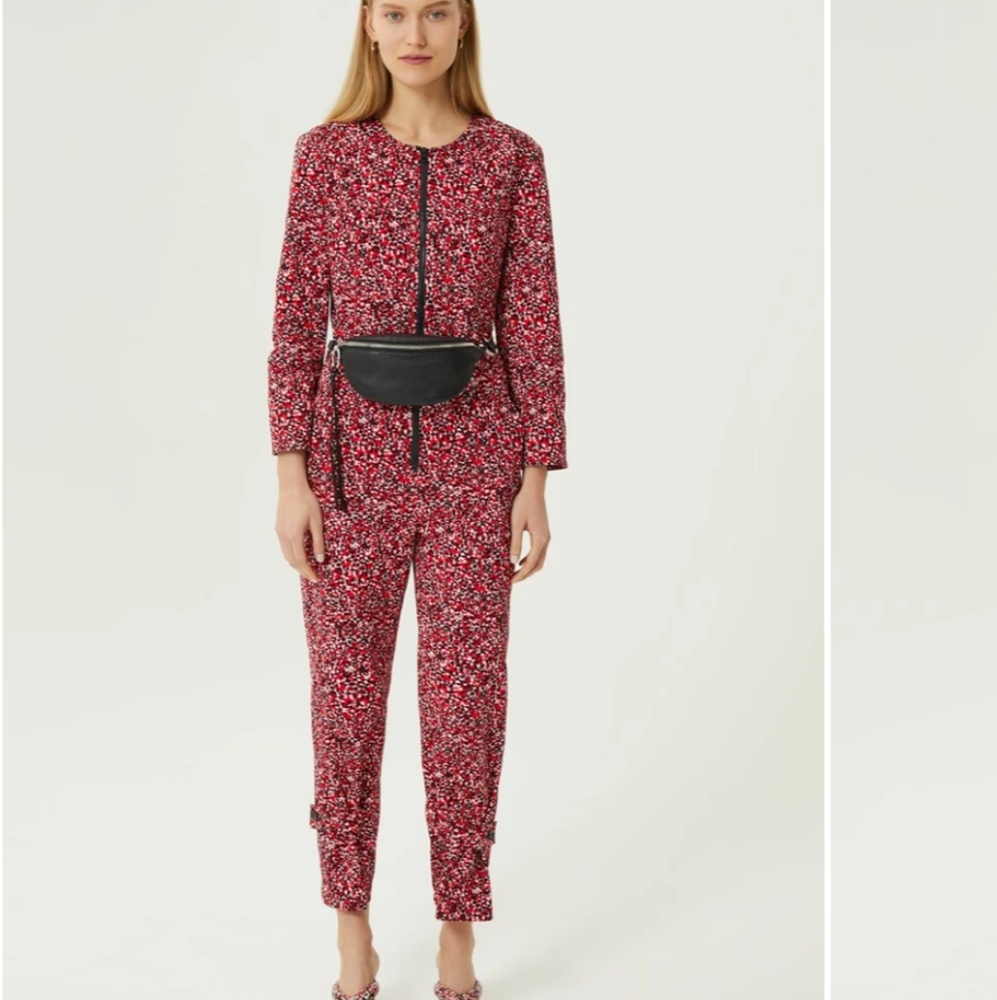 Rebecca Minkoff Clover Jumpsuit Red Multicolor Small